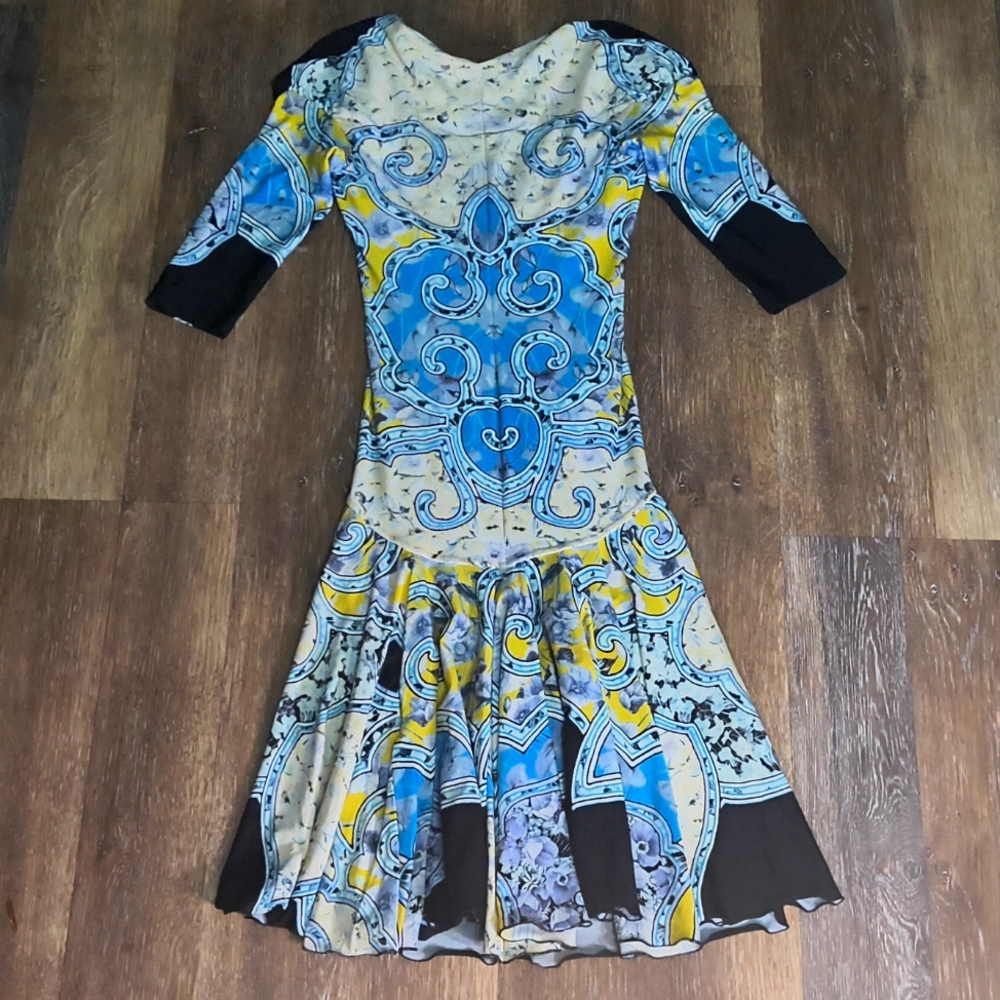 Roberto Cavalli Vintage Dress V Neck Ruched Size 40 - Picture 10 of 13